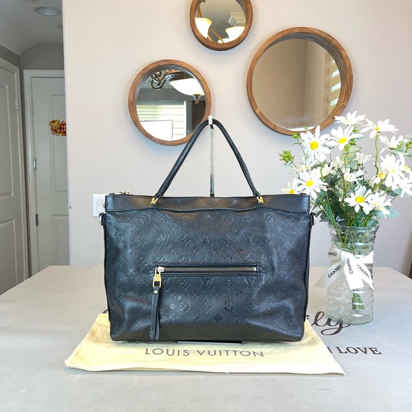 Louis Vuitton Monogram Black Leather Totes Shoulder bag